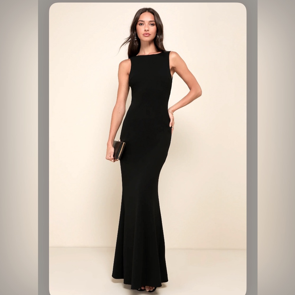 Lulus Love In Your Eyes Black Knotted Mermaid Gown